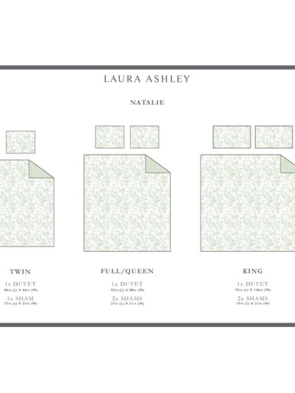 Laura Ashley Natalie Green Cotton Duvet Cover Set - King - Picture 4 of 6